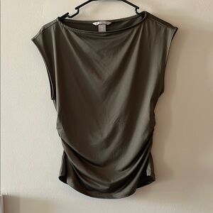 Olive Green Sleeveless Women's Top